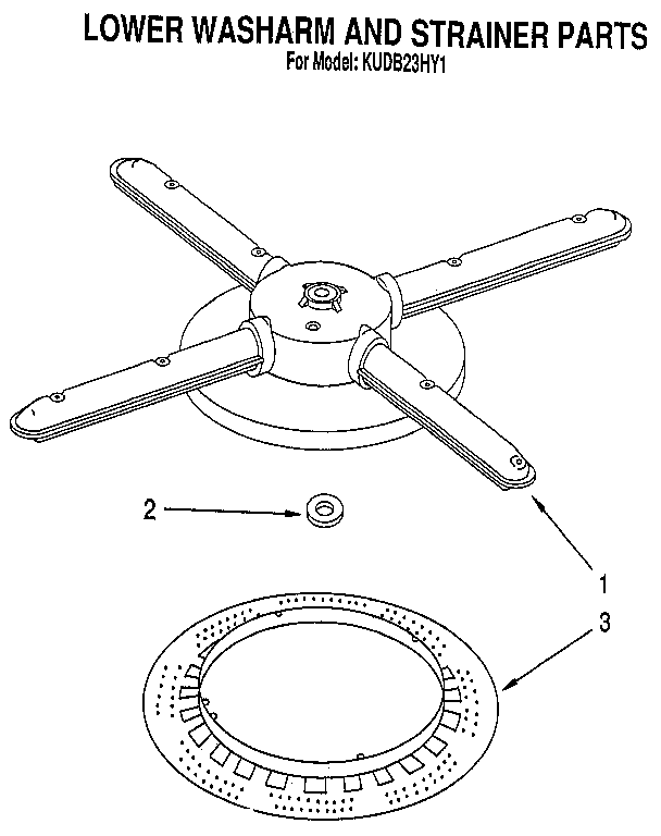 Lower washarm and strainer
