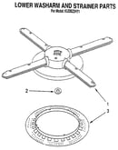 Lower washarm and strainer