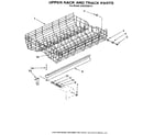 KitchenAid KUDB23HY1 upper rack and track diagram