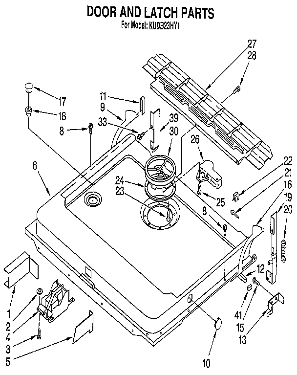 Door and latch