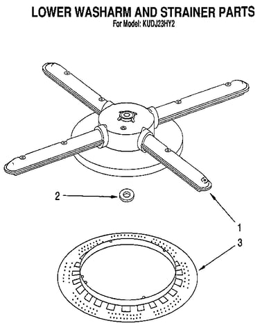 Lower washarm and strainer
