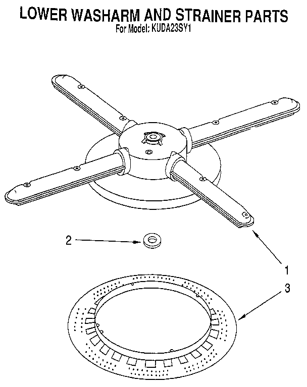 Lower washarm and strainer
