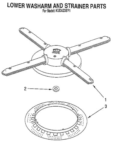 Lower washarm and strainer