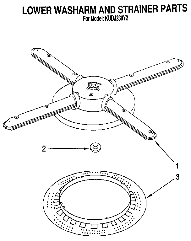 Lower washarm and strainer