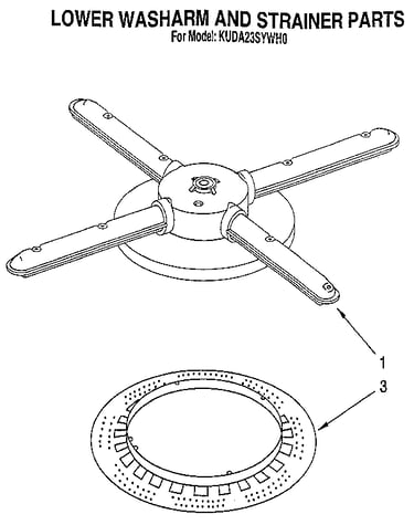 Lower washarm and strainer