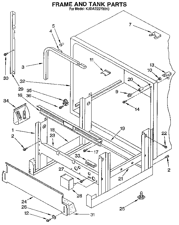 Frame and tank