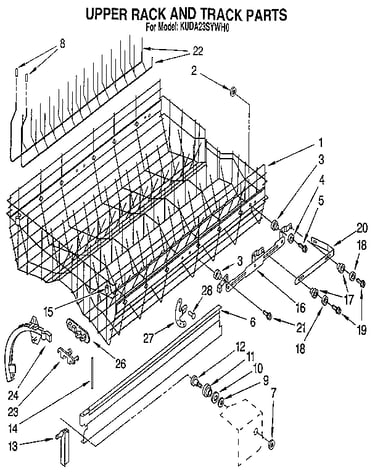 Upper rack and track
