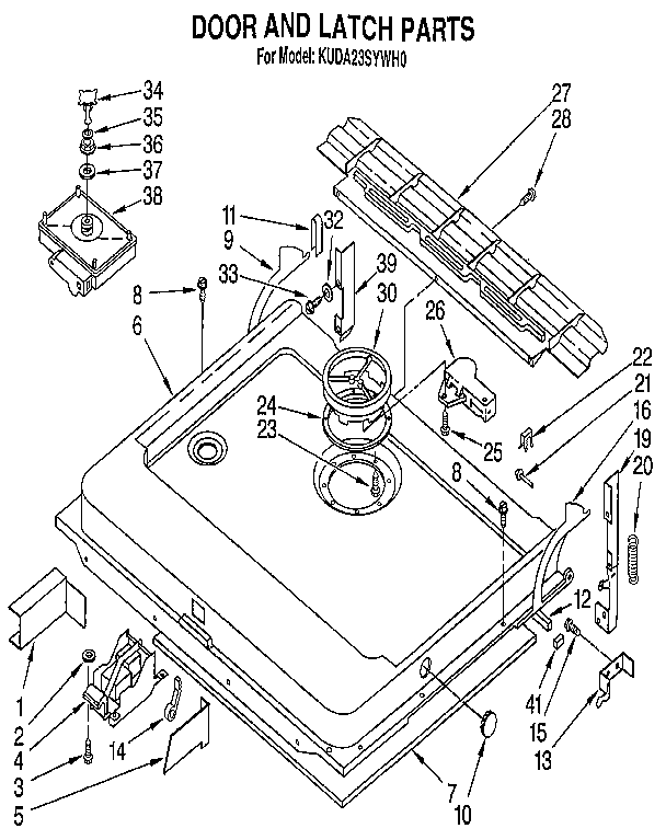 Door and latch