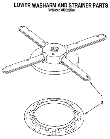 Lower washarm and strainer