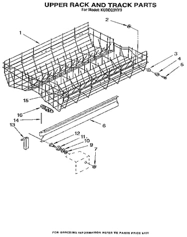 Upper rack and track
