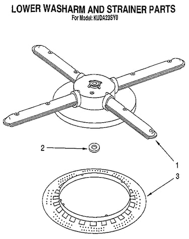 Lower washarm and strainer