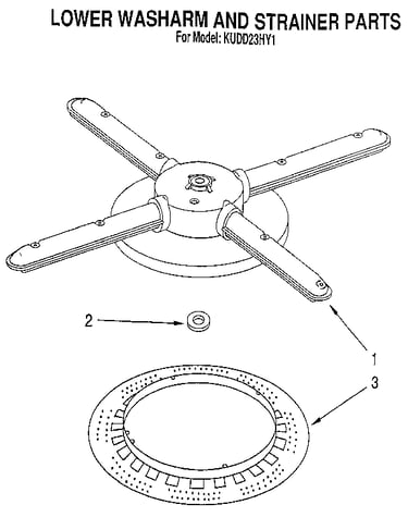 Lower washarm and strainer