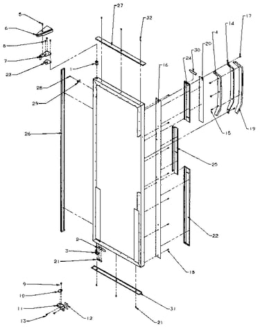 Refrigerator door hinge and trim