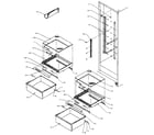Amana SXD25N-P1162406W refrigerator shelving and drawers diagram