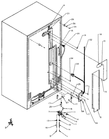 Rear cabinet water supply