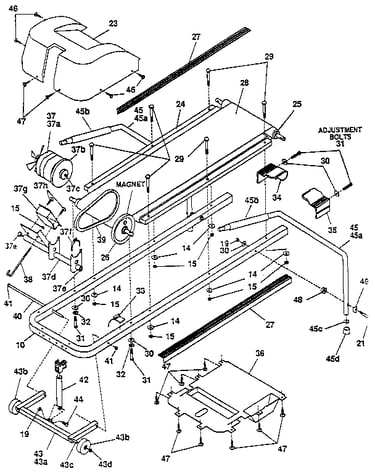 Motor and walking belt assembly