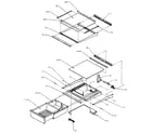Amana SXD27N-P1162408W refrigerator shelving and drawers diagram