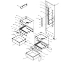 Amana SXD22N-P1162405W refrigerator shelving and drawers diagram