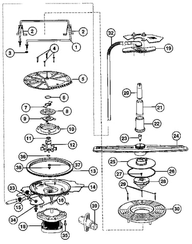 Motor, heater, and spray arm details