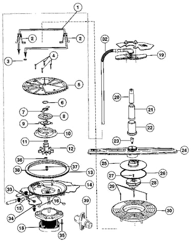 Motor, heater, and spray arm details