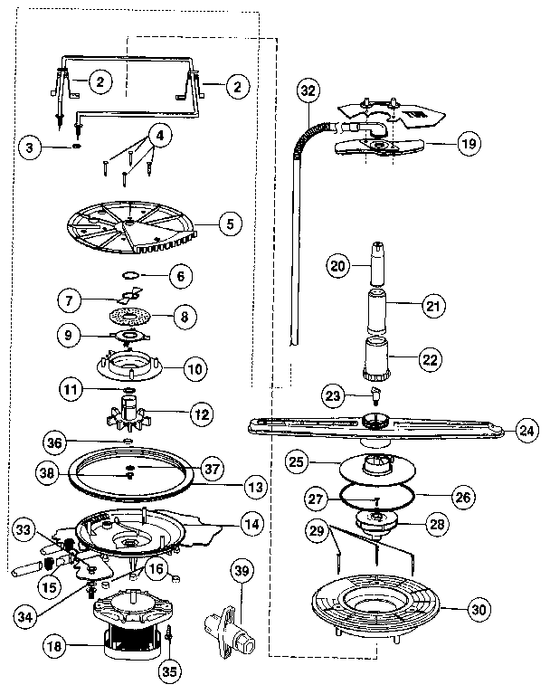 Motor, heater, and spray arm details