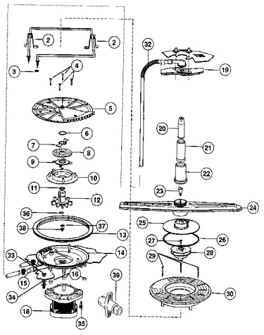 Motor, heater, and spray arm details