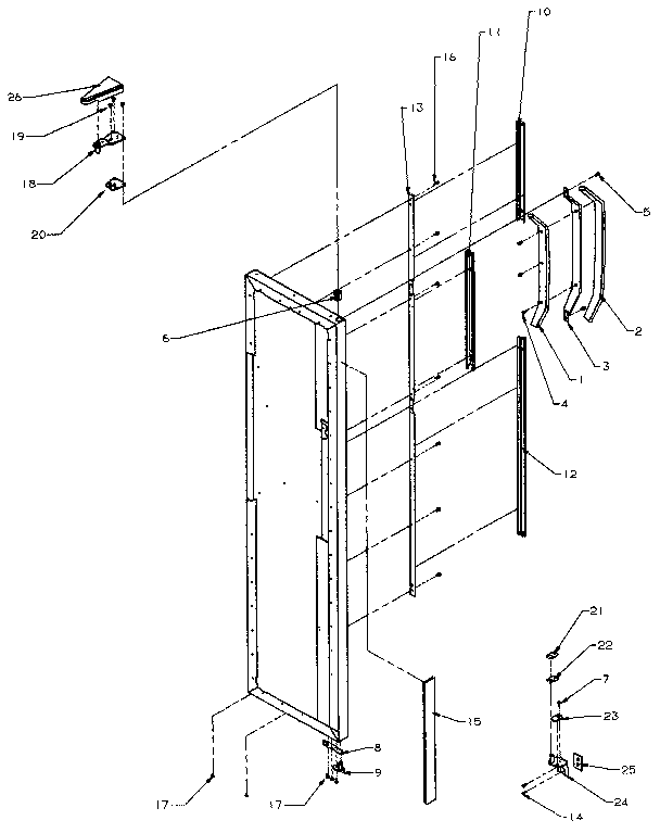 FREEZER DOOR HINGE AND TRIM