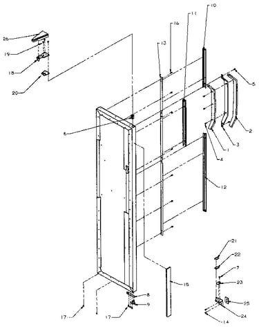 Freezer door hinge and trim