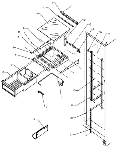 Refrigerator shelving and drawers