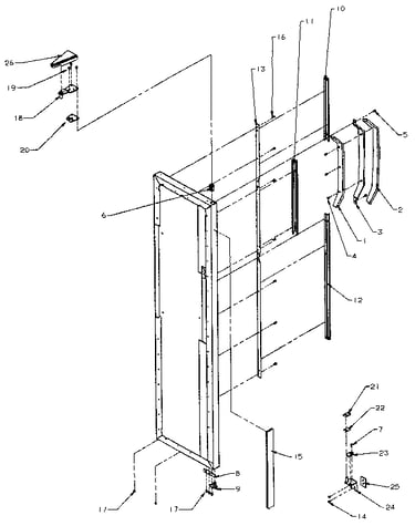 Freezer door hinge and trim