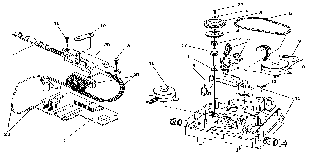 CARRIER DRIVE, RIBBON DRIVE, AND CARRIER PC BOARD