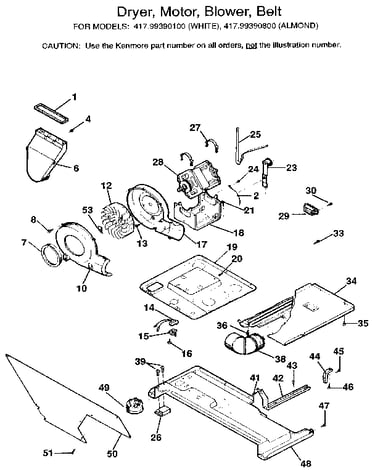 Dryer, motor, blower, belt