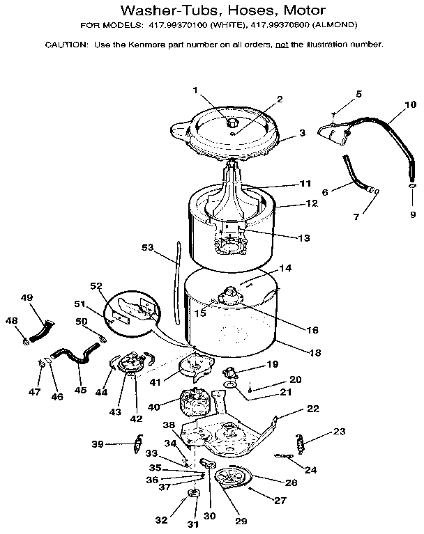 WASHER-TUBS, HOSES, MOTOR