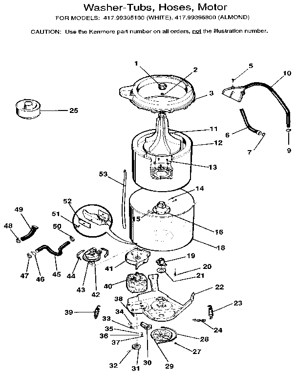 Tub, basket, and agitator