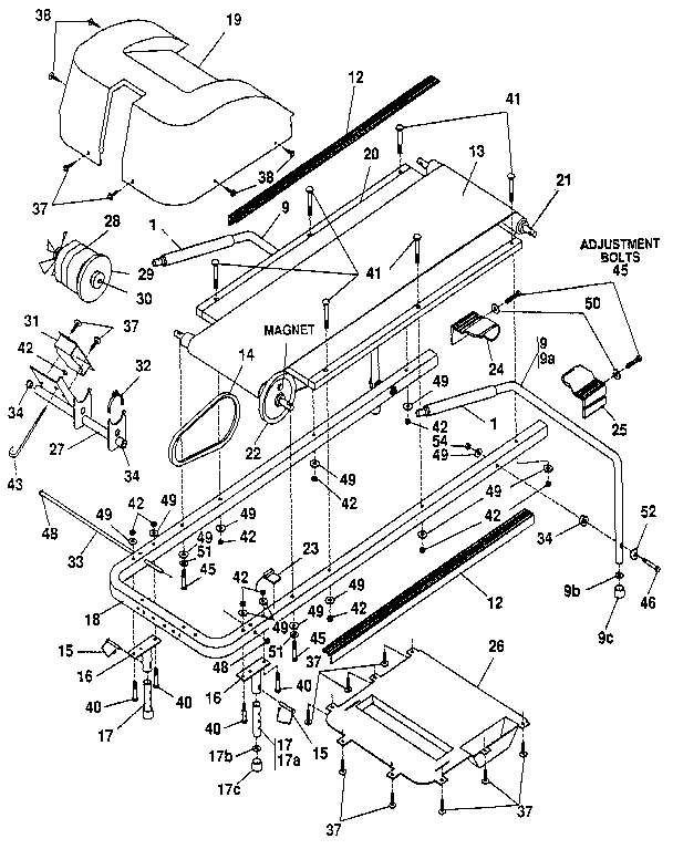 Motor and walking belt assembly