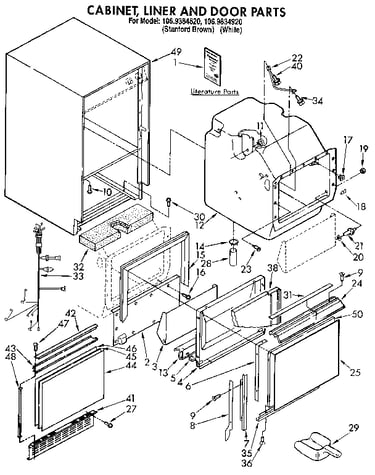 Cabinet, liner and door