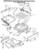 Evaporator, ice cutter grid and water