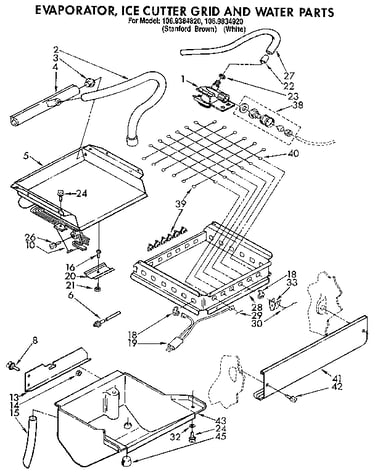 Evaporator, ice cutter grid and water