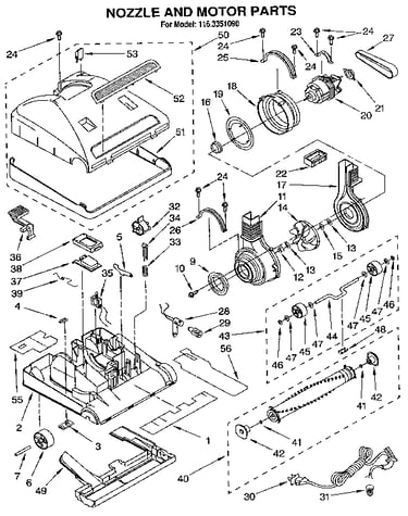 Nozzle and motor assembly