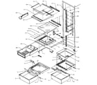 Amana SXDE27N-P1162206W refrigerator shelving and drawers diagram