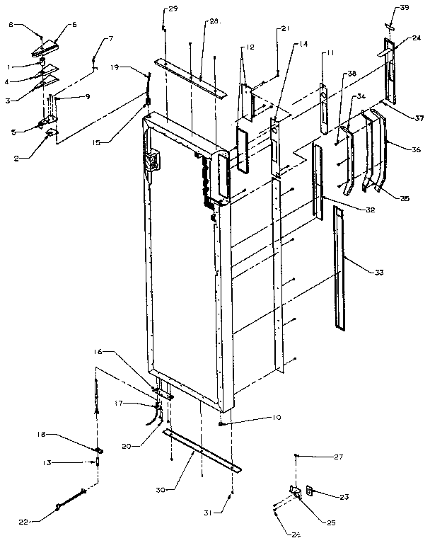 Refrigerator door hinge and trim