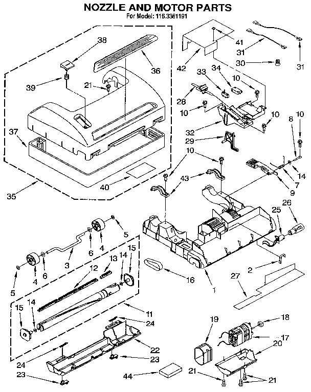 NOZZLE AND MOTOR ASSEMBLY