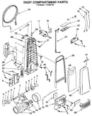 Dust compartment and motor