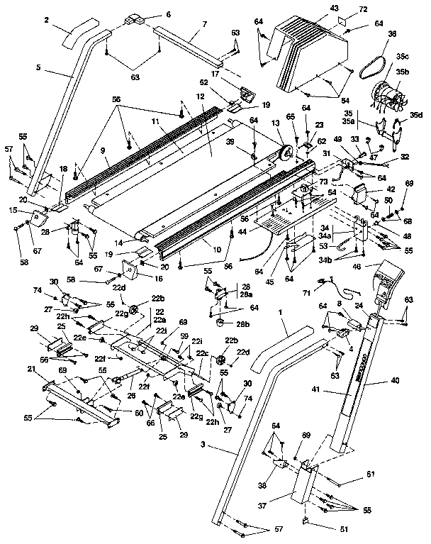 Motor and walking belt assembly