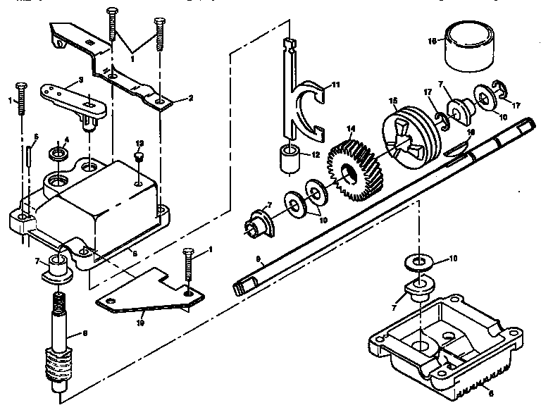 LAWN MOWER-GEAR CASE ASSEMBLY