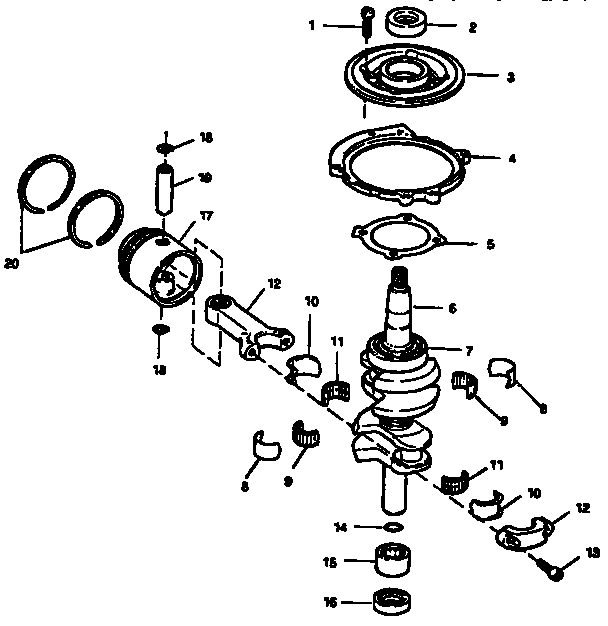 Crankshaft and piston