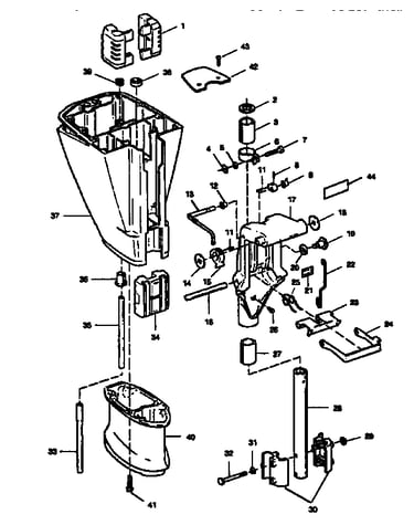 Motor leg and swivel bracket