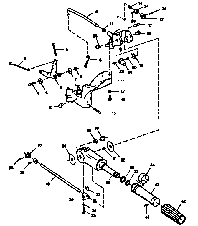 Tiller handle and throttle linkage