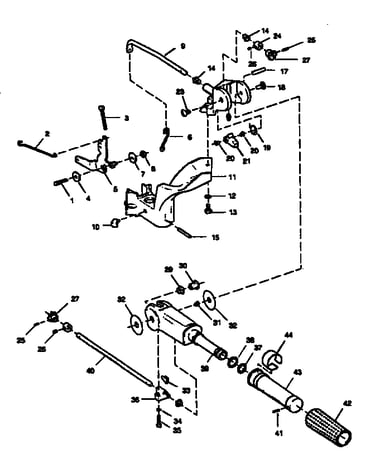 Tiller handle and throttle linkage