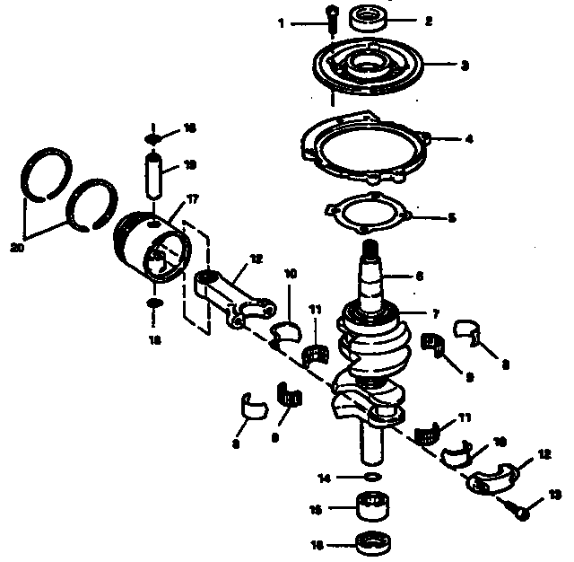 Crankshaft and piston